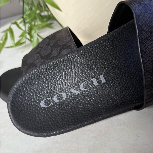 Coach Black Signature Slide Sandals - Picture 4 of 5
